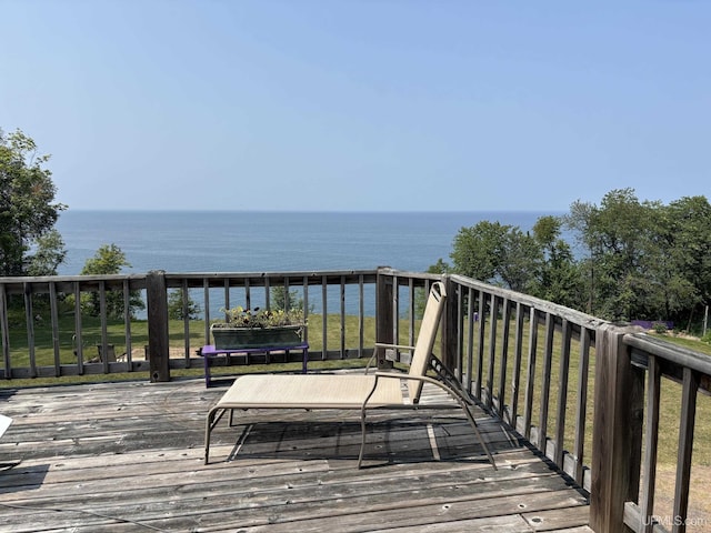 14998 N Superior Rd, Houghton, MI 49931 - wooden deck featuring a water view