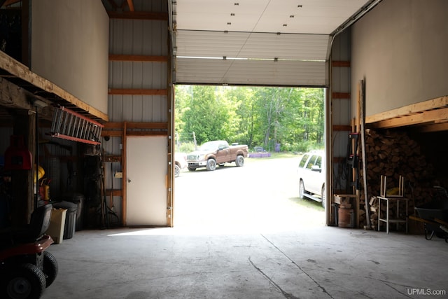 view of garage