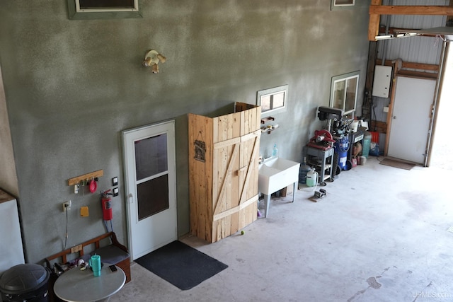 garage with sink