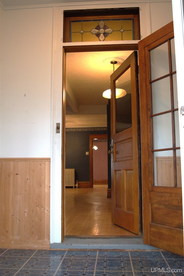 entrance to property with radiator heating unit