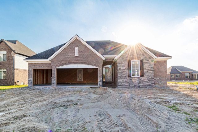 view of front of house with a garage