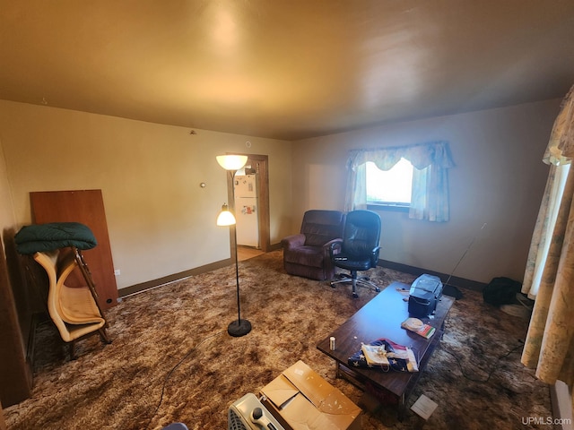 living room with carpet flooring