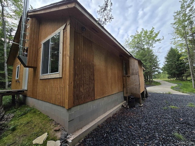 view of home's exterior featuring crawl space