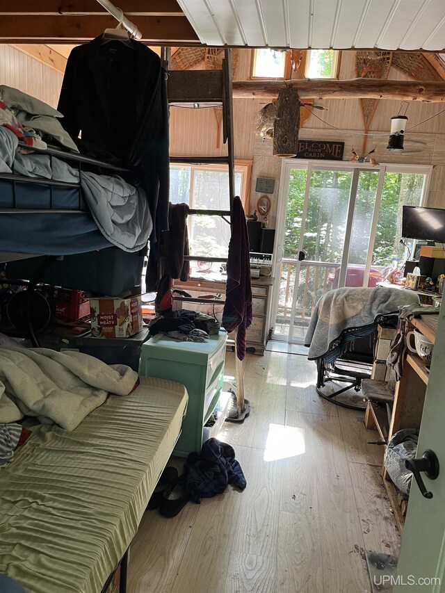 bedroom with wood-type flooring