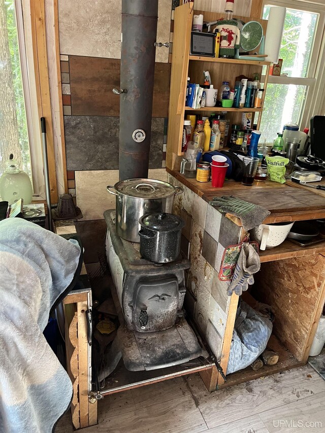 kitchen featuring hardwood / wood-style floors and dishwashing machine