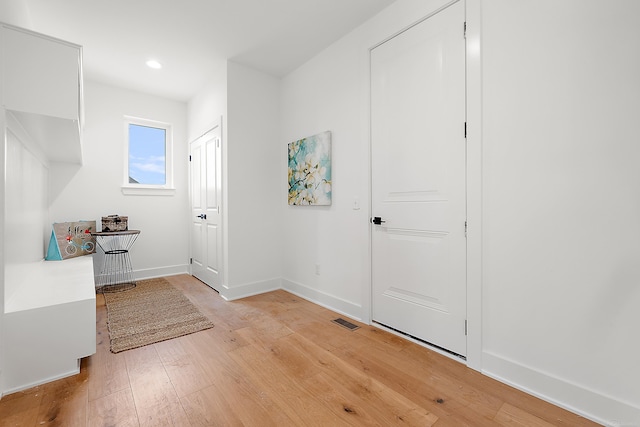 entryway featuring light wood-type flooring