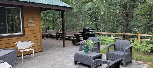 view of patio / terrace with a wooden deck