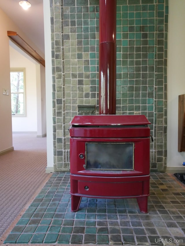 interior details featuring carpet floors