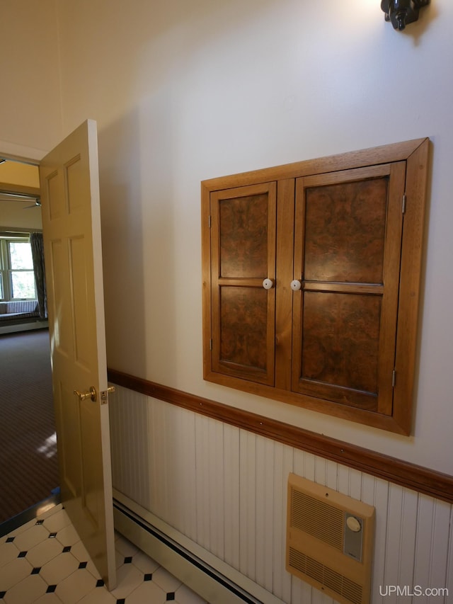 interior space with tile patterned floors