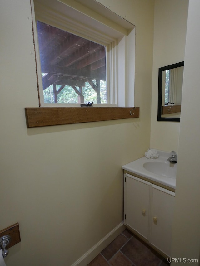 bathroom featuring vanity and tile patterned floors