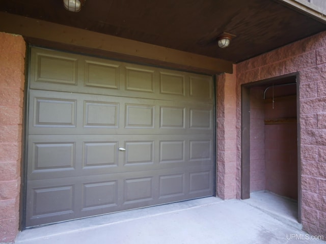 view of garage