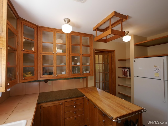 kitchen with white refrigerator