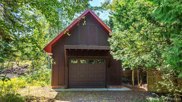 view of garage