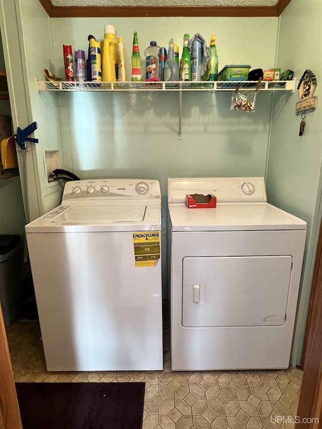 washroom with laundry area and separate washer and dryer