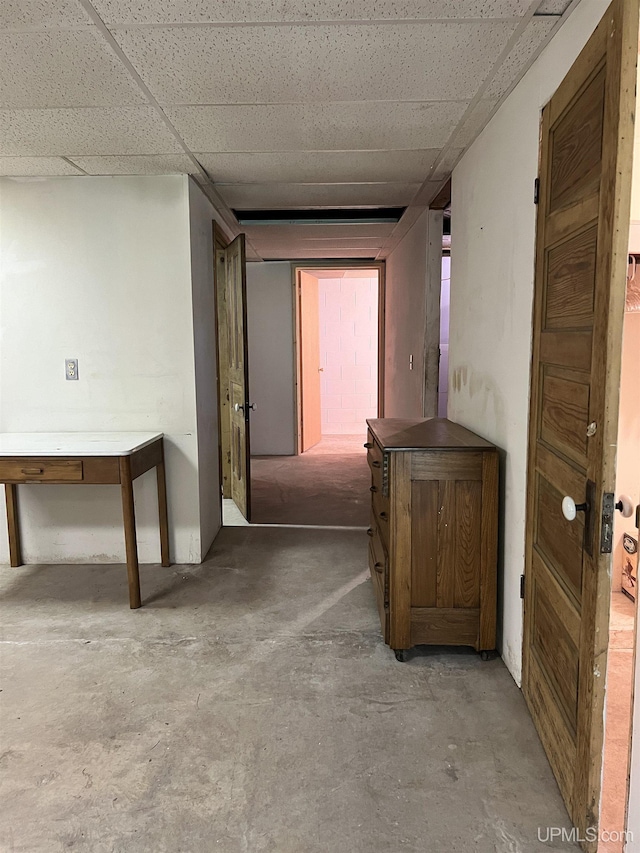 hallway featuring concrete floors
