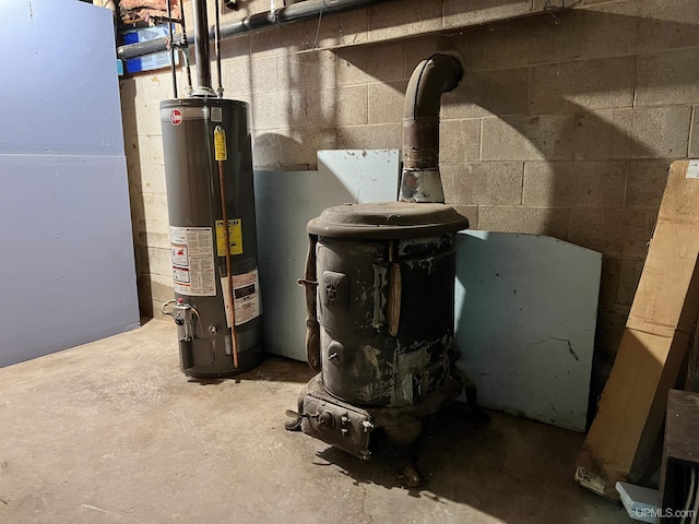 utilities with heating unit and water heater