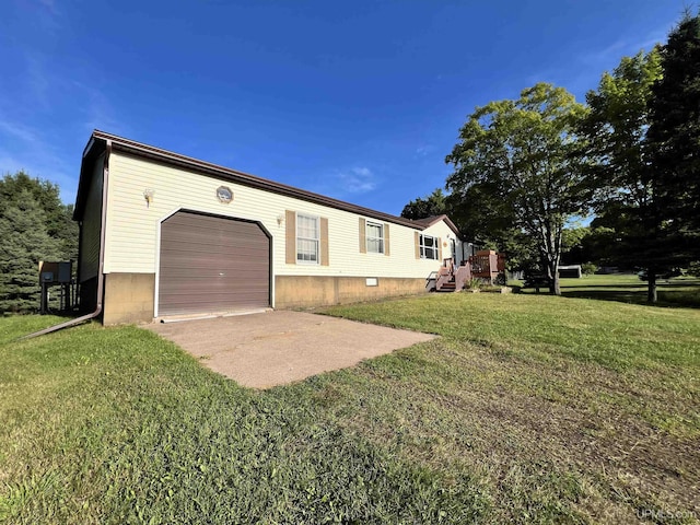 view of home's exterior with a yard