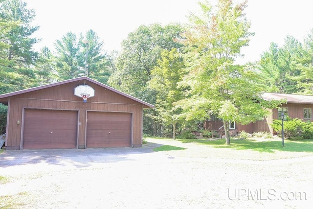 view of garage