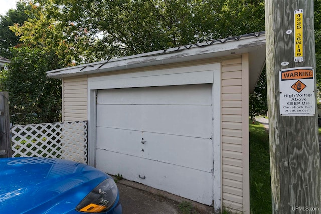 view of garage