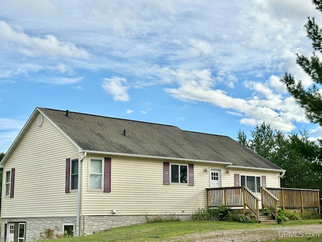 exterior space featuring a deck