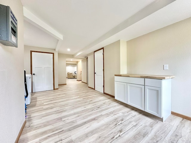 interior space with light hardwood / wood-style flooring