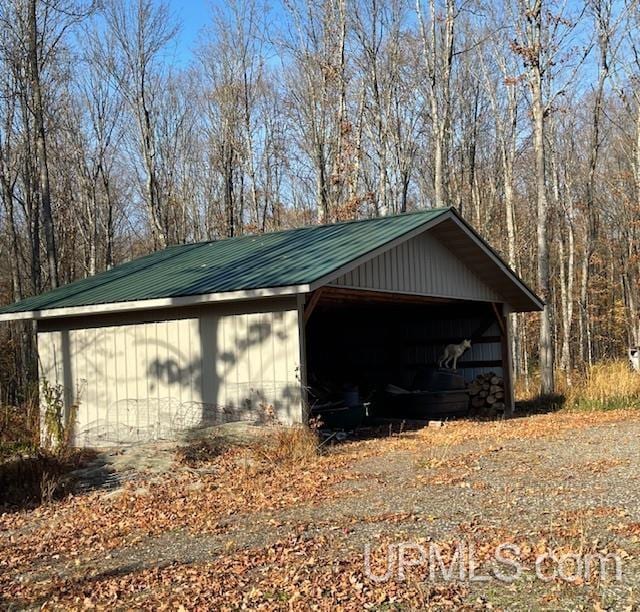 view of garage