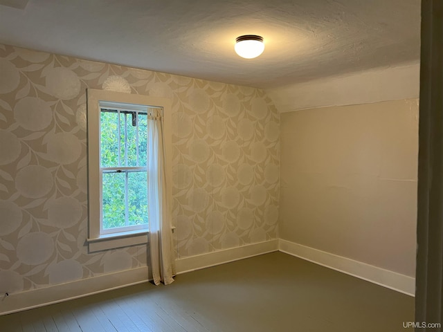 empty room with a healthy amount of sunlight and wood-type flooring