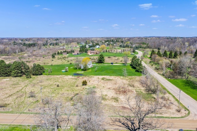 aerial view with a rural view