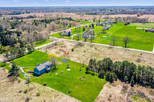 aerial view with a rural view