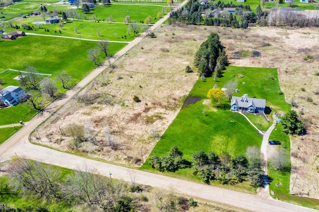 drone / aerial view featuring a rural view