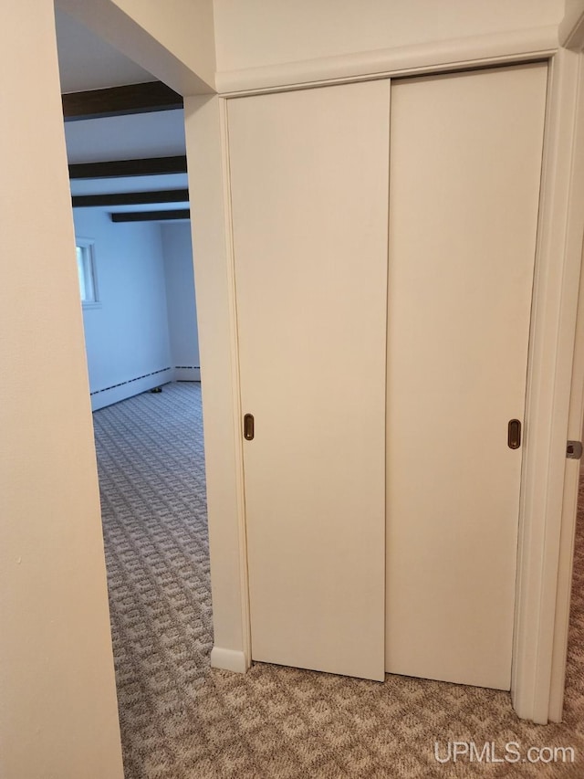 closet featuring a baseboard heating unit