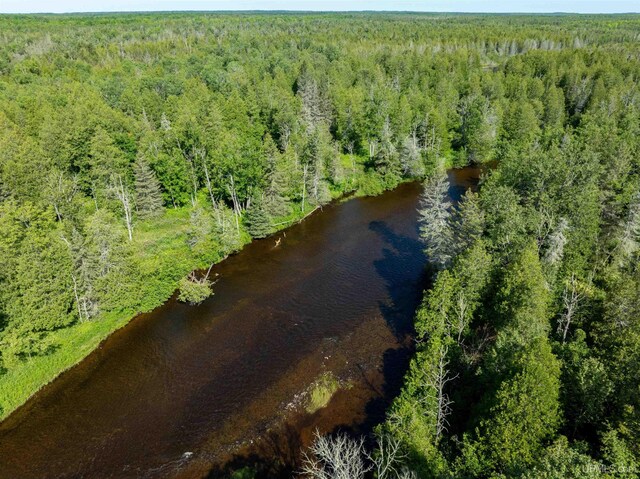 bird's eye view featuring a view of trees