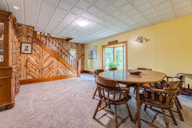 dining space featuring carpet floors