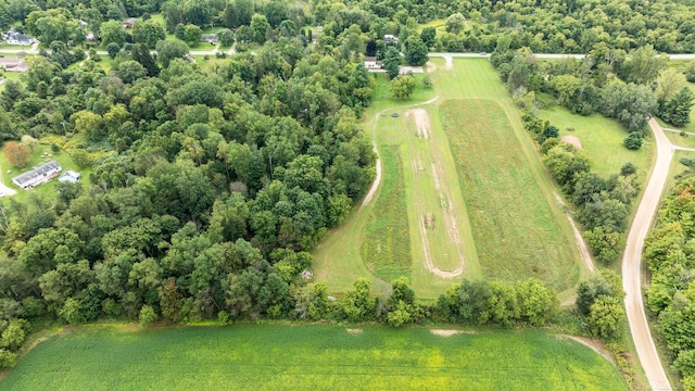 drone / aerial view with a rural view