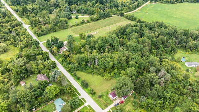 drone / aerial view with a rural view