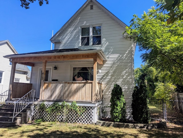 view of front of house with covered porch