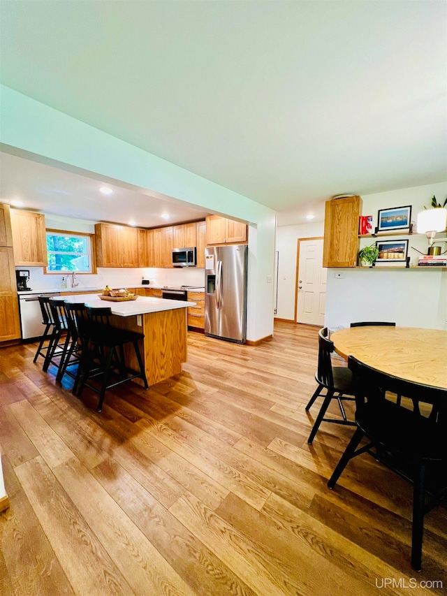 interior space with light hardwood / wood-style floors