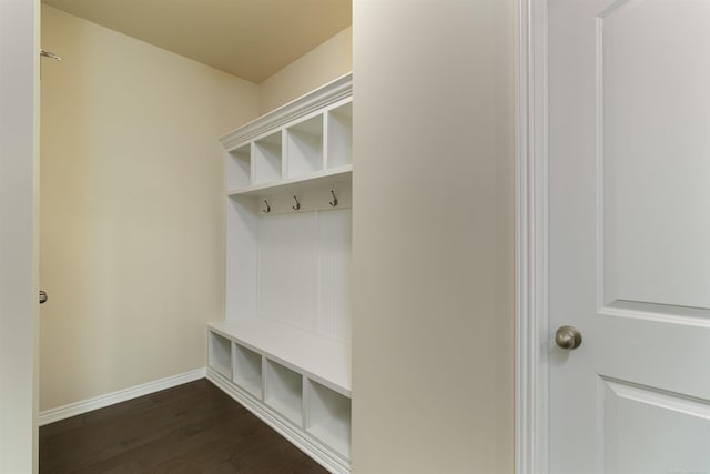 mudroom featuring dark hardwood / wood-style floors