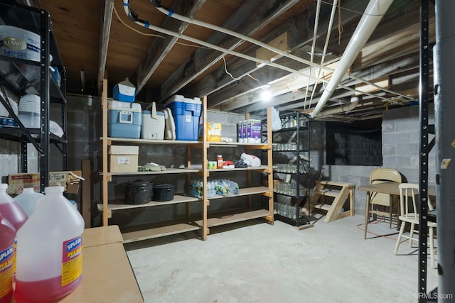 view of storage area