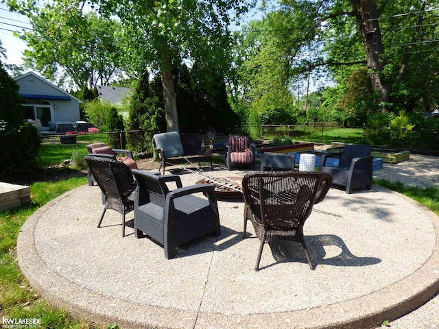 view of patio / terrace with an outdoor living space