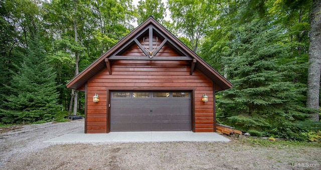 view of garage