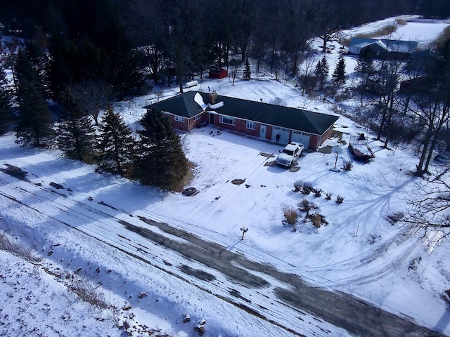 view of snowy aerial view