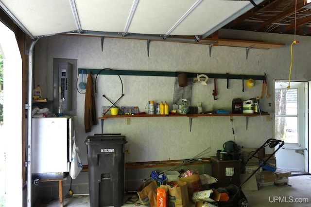 garage featuring electric panel