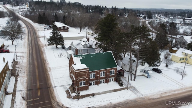 view of snowy aerial view