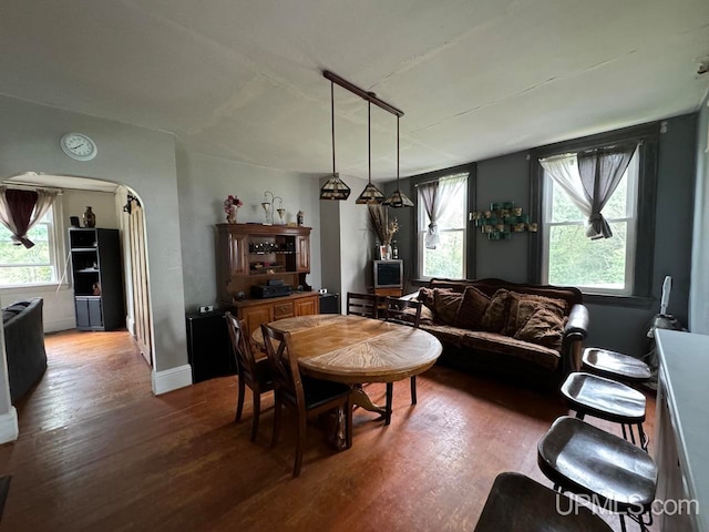 interior space featuring dark hardwood / wood-style floors