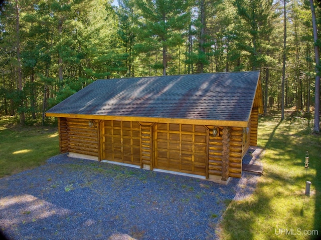 view of garage