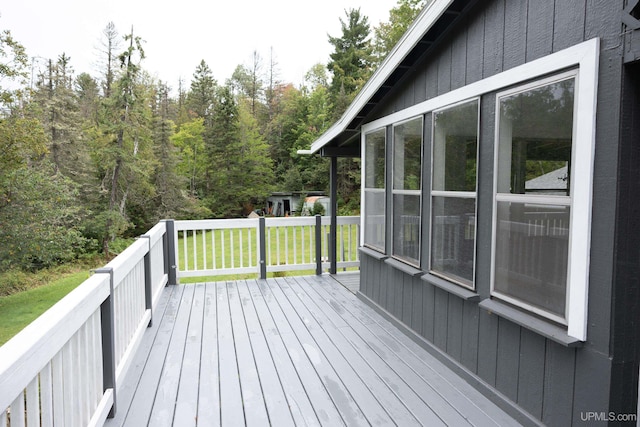 deck featuring a sunroom