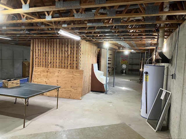 basement with gas water heater