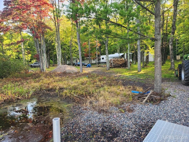 view of yard featuring a water view