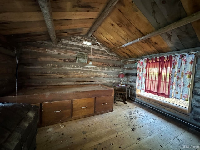 interior space featuring vaulted ceiling